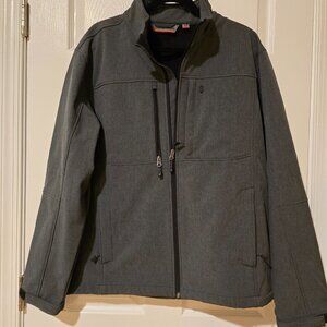Free Country Jacket Mens Large Gray Hard Shell Full Zip Zip Up Pockets Athletic